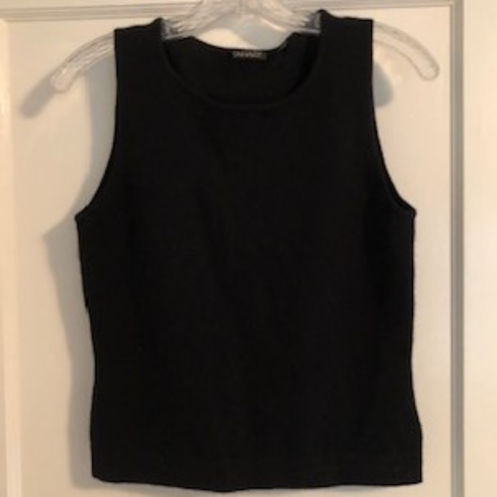 Tahari  black sleeveless cashmere top